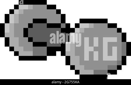 muscle dumbbell game pixel art vector illustration Stock Vector Image ...
