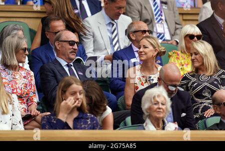 Chris Evert (centre) in the Royal Box on day thirteen of the Wimbledon ...