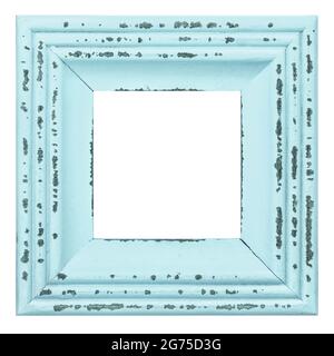 Blue picture frame isolated on white background. Digital scrapbooking object Stock Photo