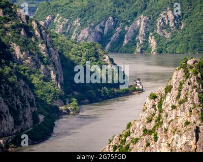 A scenic view of Danube's Big Boilers river in Romania Stock Photo