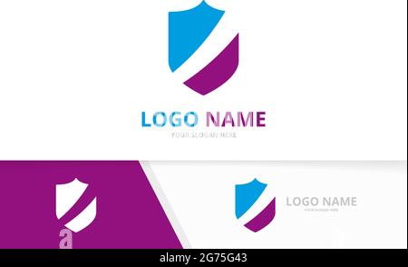 Shield logo design template. Defense, security and safety logotype Stock Vector