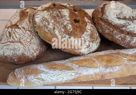 A bunch of freshly baked bread Stock Photo