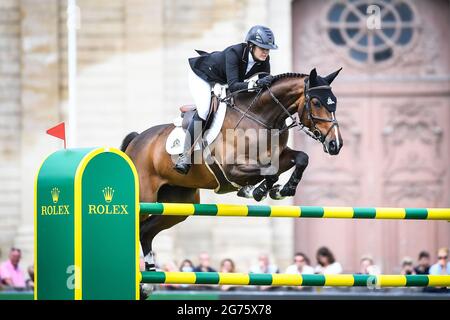 Chantilly, France, France. 11th July, 2021. Tiffany Foster riding Northern Light during the Rolex Masters of Chantilly on July 11, 2021 at Chantilly, France. Credit: Matthieu Mirville/ZUMA Wire/Alamy Live News Stock Photo