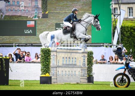 Chantilly, France, France. 11th July, 2021. Paris Sellon riding Cassandra during the Rolex Masters of Chantilly on July 11, 2021 at Chantilly, France. Credit: Matthieu Mirville/ZUMA Wire/Alamy Live News Stock Photo