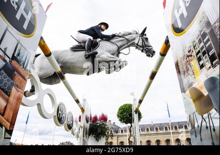 Chantilly, France, France. 11th July, 2021. Paris Sellon riding Cassandra during the Rolex Masters of Chantilly on July 11, 2021 at Chantilly, France. Credit: Matthieu Mirville/ZUMA Wire/Alamy Live News Stock Photo
