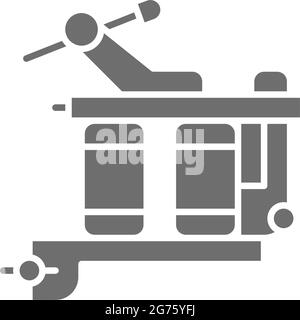 Vector induction tattoo machine, equipment gray icon. Stock Vector