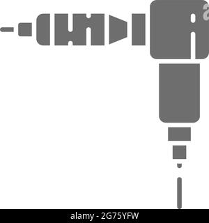 Vector rotary tattoo machine, equipment gray icon. Stock Vector