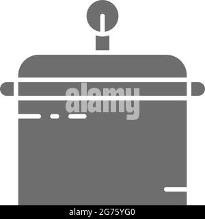 Container for tools disinfection, sterilization box, tattoo accessory gray icon. Stock Vector