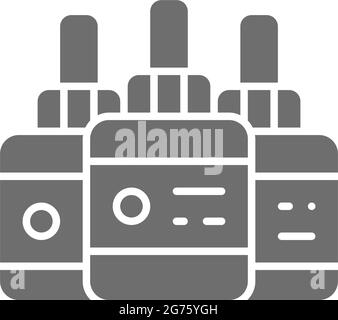 Vector tattoo ink bottles, accessory gray icon. Stock Vector