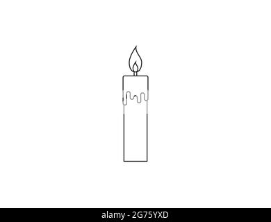 Vector illustration. flat design. Candle decoration fire icon Stock Vector