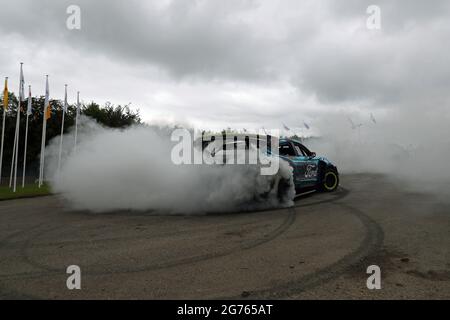 Goodwood, West Sussex, UK. 11th July 2021. Electric drift car at the Goodwood Festival of Speed – ‘The Maestros – Motorsports Great All-Rounders’, in Goodwood, West Sussex, UK. © Malcolm Greig/Alamy Live News Stock Photo