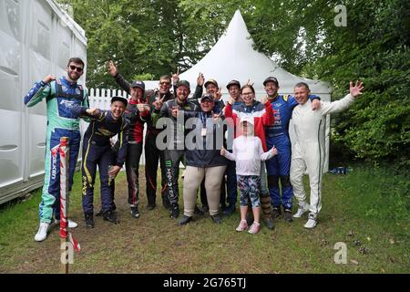 Goodwood, West Sussex, UK. 11th July 2021. Marshalls and drivers at the Goodwood Festival of Speed – ‘The Maestros – Motorsports Great All-Rounders’, in Goodwood, West Sussex, UK. © Malcolm Greig/Alamy Live News Stock Photo