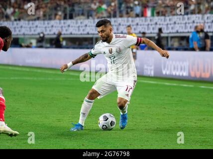 Jul 10, 2021: Mexico forward Jesus Corona (17) during a CONCACAF Gold Cup game between Mexico and Trinidad & Tobago at AT&T Stadium in Arlington, TX Mexico and Trinidad & Tobago tied 0-0 Albert Pena/CSM Stock Photo