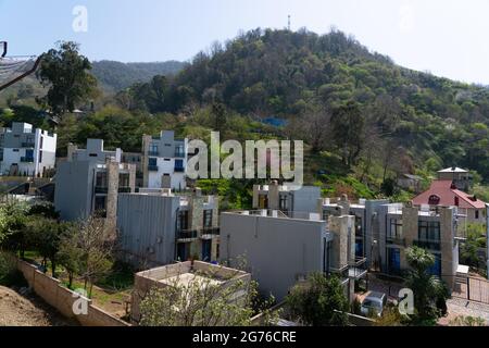 Drone view of the construction site Stock Photo