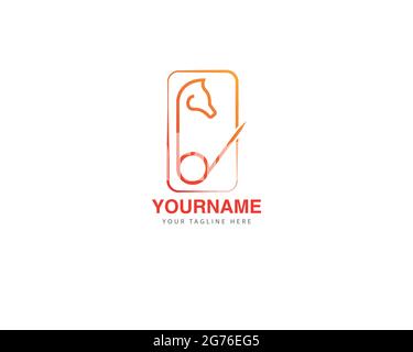 vector illustration of a horse graphic with an isolated lightning tail against a white background perfect for horse farms, horse racing and all about Stock Vector