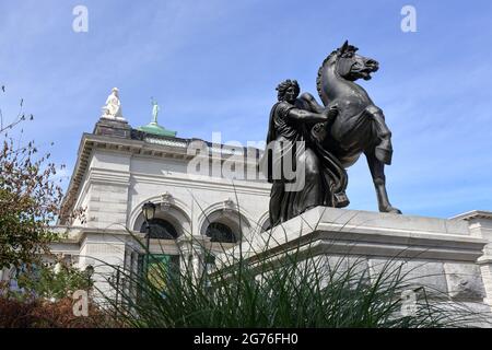 Please Touch Museum, 4231 Avenue of the Republic, Philadelphia, PA. exterior of a children's museum at Memorial Hall in Fairmount Park. Stock Photo