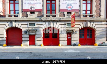 New York City Fire Museum, 278 Spring St, New York, NYC storefront photo of a fire history museum in Tribeca, Manhattan. Stock Photo