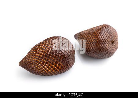 Salak or snake fruit isolated on white background. Side view, close up. Tropical, healthy food, summer, exotic. Stock Photo