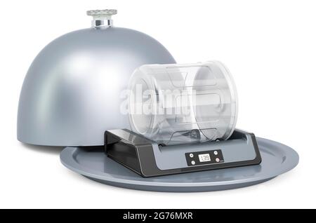 https://l450v.alamy.com/450v/2g76mxr/restaurant-cloche-with-vacuum-marinator-3d-rendering-isolated-on-white-background-2g76mxr.jpg