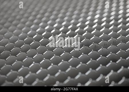 Working table of CNC laser sheet metal cutting machine. Close-up view. Industrial background. Selective focus. Stock Photo