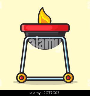 Barbecue grill isolated vector illustration in flat style Stock Vector