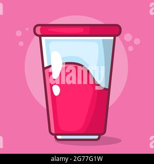 Yogurt cup isolated vector illustration in flat style Stock Vector
