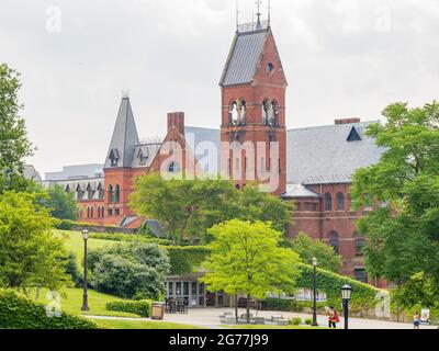 New York, JUL 6, 2021 - Sunny exterior view of Barnes Hall of Cornell University Stock Photo