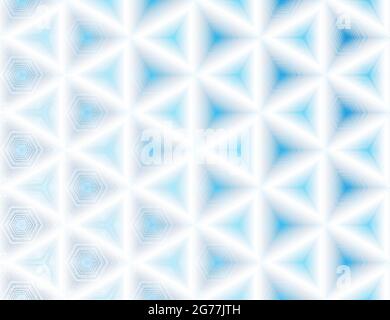Abstract blue and white textured pattern with kaleidoscope effect. Art geometric background, vector illustration. Design element for poster, wallpaper, packaging, wrapping paper, cover. Stock Vector