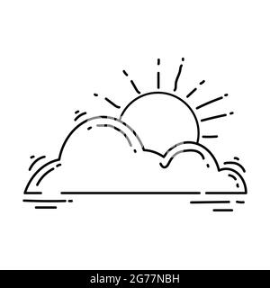 Farming weather icon. hand drawn icon set, outline black, doodle icon, vector icon design. Stock Vector