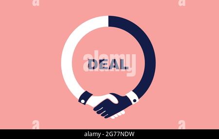 Handshake icon with Deal text. Business partnership concept Stock Vector