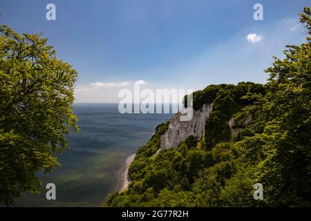 Chalk cliff on the island Ruegen in Germany. Stock Photo