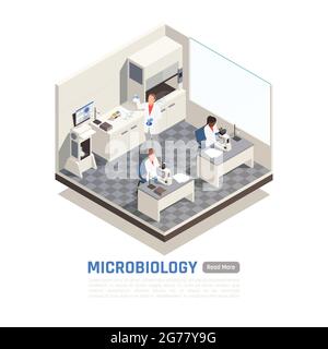 Isometric 3d composition with medical laboratory equipment specialists ...
