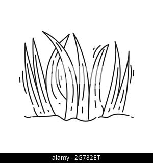 Gardening grass icon. hand drawn icon set, outline black, doodle icon, vector icon design. Stock Vector