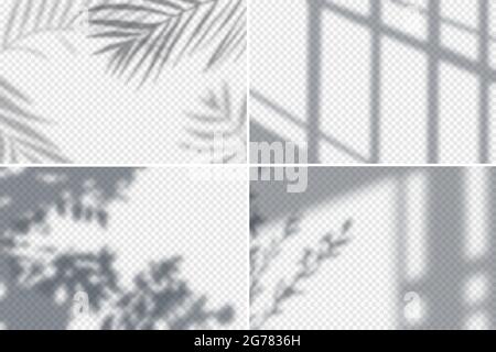 Shadow effects frames realistic transparent set isolated vector illustration Stock Vector