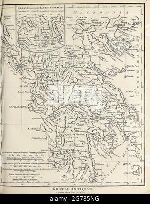 Vintage geographical map of Greece and the Greek islands in sepia Stock ...