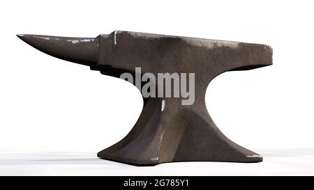 anvil isolated with shadow on white background Stock Photo