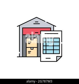 Inventory olor line icon. Pictogram for web page, mobile app, promo. UI UX GUI design element. Editable stroke. Stock Vector