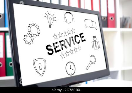 Service concept shown on a computer screen Stock Photo