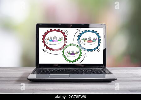 Partnership concept shown on a laptop screen Stock Photo