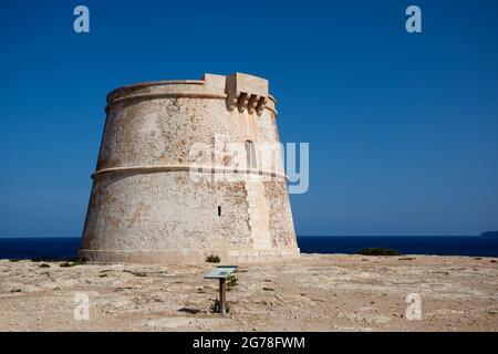 Torre sa Punta Prima, Es Pujols, Formentera Stock Photo