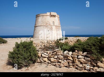 Torre sa Punta Prima, Es Pujols, Formentera Stock Photo