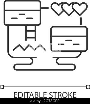 Platform video game linear icon Stock Vector