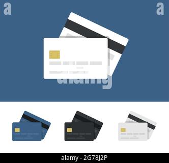 Bank plastic credit card with chip - empty without personal data Stock Vector