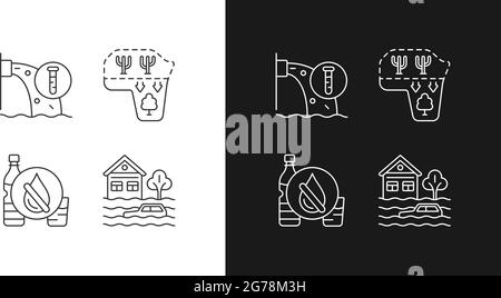 Water stress linear icons set for dark and light mode Stock Vector