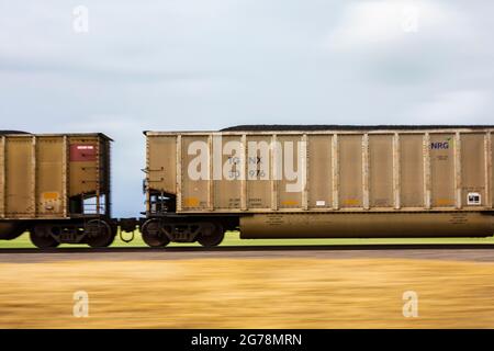 BNSF eastbound coal train in northwest Nebraska, USA Stock Photo