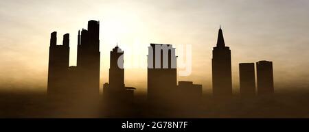 Modern City Skyscrapers Skyline Silhouette Stock Photo - Alamy