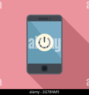 Turn off smartphone icon flat vector. Turn off mobile phone. Cellphone shutdown Stock Vector