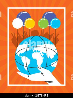 left handers celebration world Stock Vector