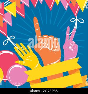 left handers festive day Stock Vector