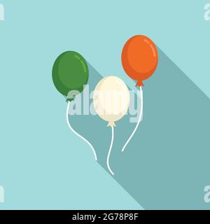 Ireland balloons icon flat vector. Green irish balloon. Lucky balloons Stock Vector